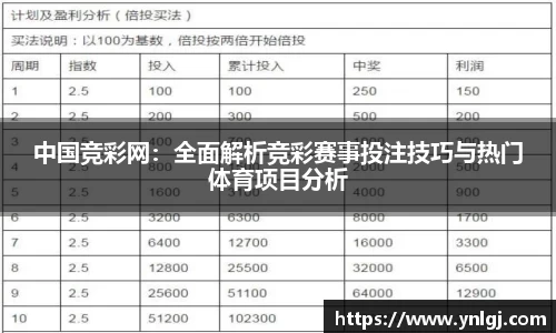 中国竞彩网：全面解析竞彩赛事投注技巧与热门体育项目分析